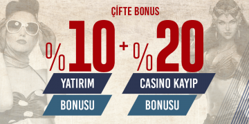 Oleybet Casinoya Özel Çifte Bonus %10 Yatırım + %20 Kayıp oleybet-casino-cifte-sans-bonusu